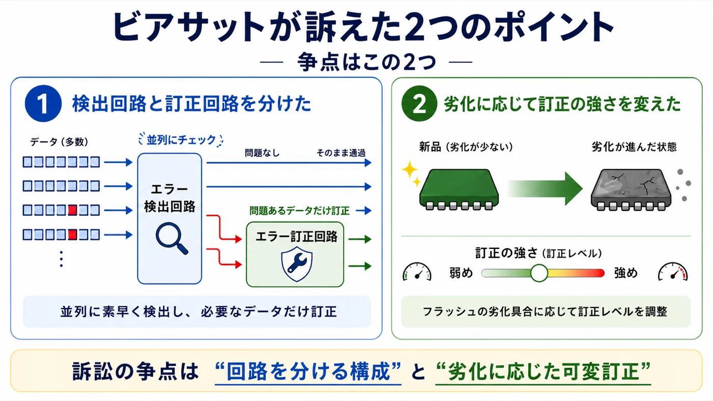 Viasatが訴えた2つのポイント。検出回路と訂正回路の分離、劣化に応じた訂正の強さの変更